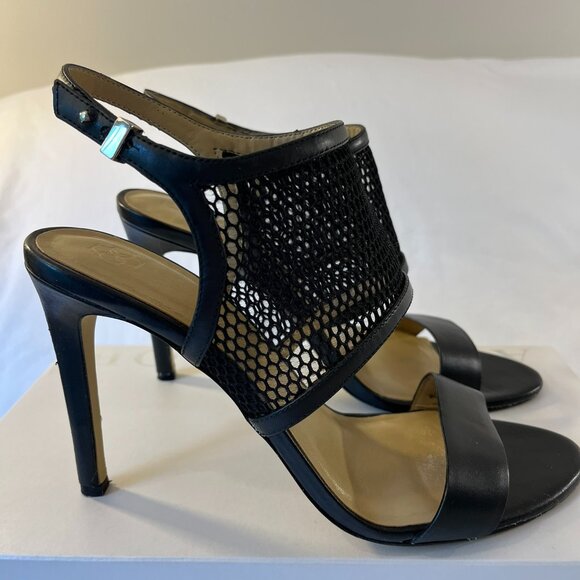 Ann Taylor "Leigh" Mesh Slingback Black Sandals - Size 10M - Picture 3 of 15